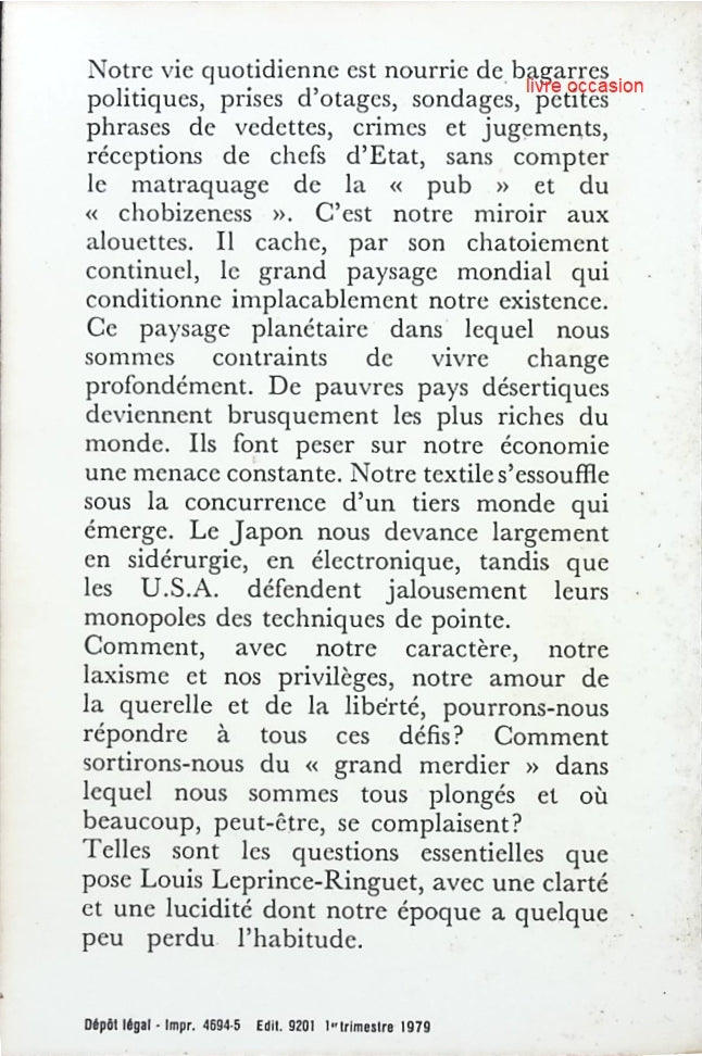 Le Grand Merdier ou l'Espoir pour demain ? - Louis Leprince-Ringuet - Livre
