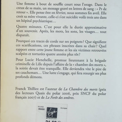 La Mémoire Fantôme Franck Thilliez livre occasion – thriller policier français suspense enquête psychologique crime - Livre