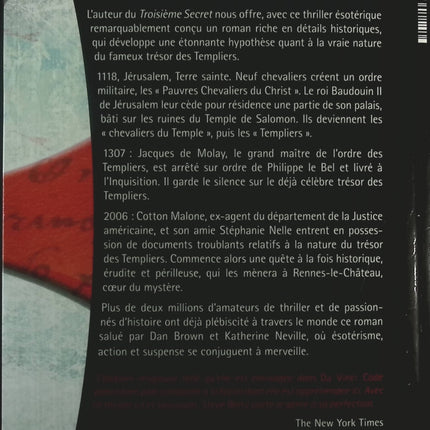 • L'Héritage des Templiers - Steve Berry - Roman historique et thriller ésotérique - Livre