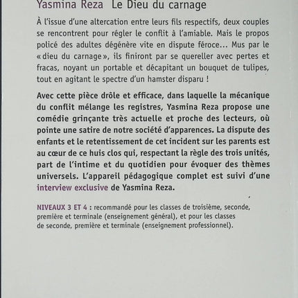 Le dieu du carnage - Yasmina Reza - Livre