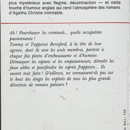 Le Crime est notre affaire – Agatha Christie | Roman policier britannique, enquêtes mystérieuses et aventures de Tommy et Tuppence - Livre