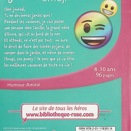 Emoji Mon Journal Tome 3 – Trop contente ! – Catherine Kalengula – Bibliothèque Rose – 6-9 ans - Livre