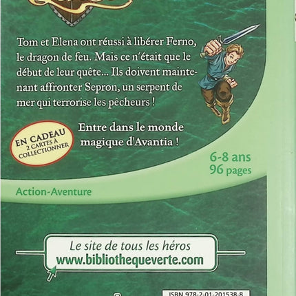 Beast Quest Tome 2 – Le Serpent de Mer – Adam Blade – Bibliothèque Verte – Tom et Elena - Livre
