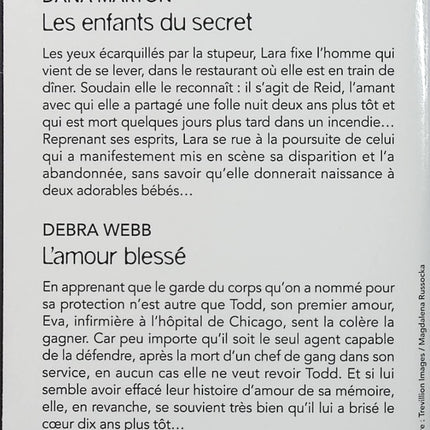Les enfants du secret - L'amour blessé - Dana Marton - Debra Webb - Black Rose - Romance suspense - Secrets - Enquête - Livre