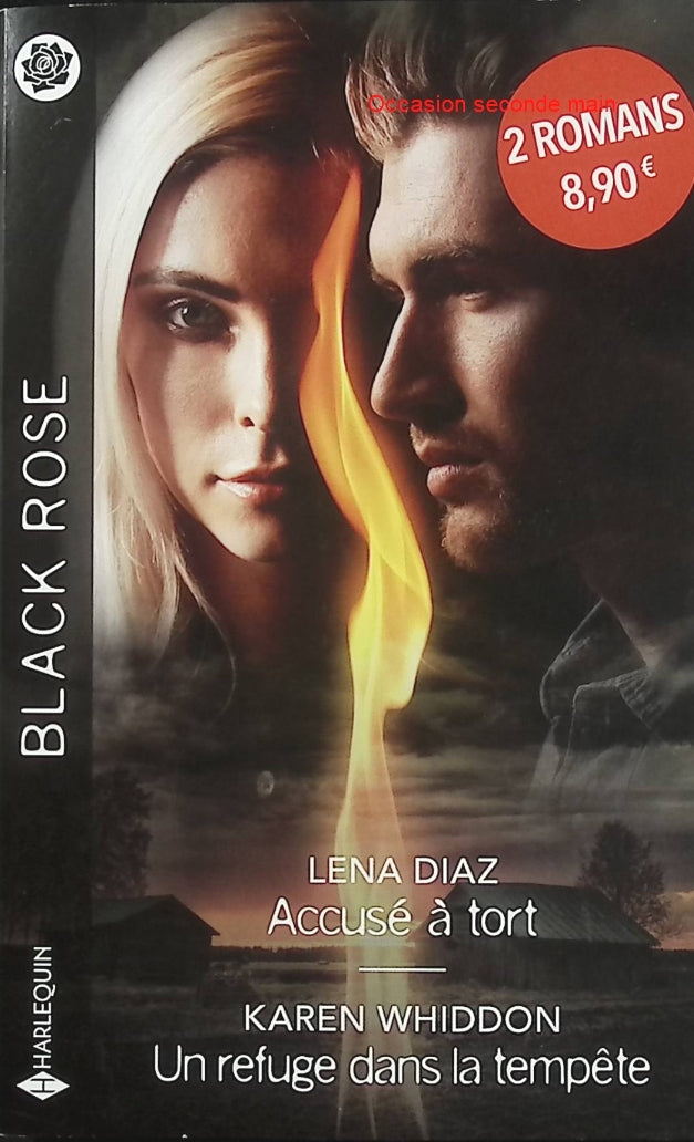 Accusé à tort - Un refuge dans la tempête - Lena Diaz - Karen Whiddon - Black Rose - Romance suspense - Enquête policière - Accusation injuste - Évasion - Meurtre - Femme traquée - Protection - Danger - Secrets - Tempête - Livre