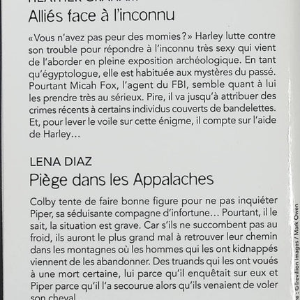Alliés face à l'inconnu - Piège dans les Appalaches - Heather Graham, Lena Diaz - Harlequin Black Rose - Romance suspense - Livre
