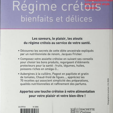 Régimes crétois Bienfaits et délices Jacques Fricker livre occasion – diète méditerranéenne santé nutrition recettes équilibrées - Livre