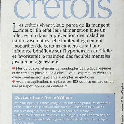 Les Secrets du régime crétois Jean-Pierre Willem livre occasion – santé nutrition diététique méditerranéenne bien-être régime alimentaire - Livre