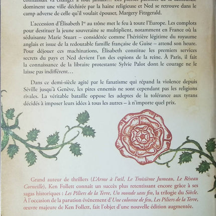 Une colonne de feu Ken Follett livre occasion – roman historique suspense Moyen Âge conflits dynastiques aventure épopée - Livre