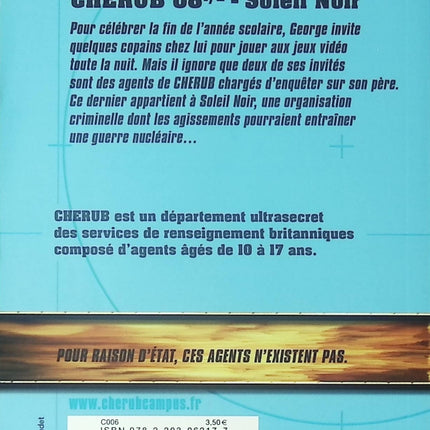 CHERUB Mission 8 1/2 Soleil noir – Robert Muchamore | roman jeunesse espionnage, mission secrète et suspense international - Livre