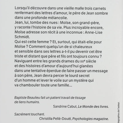 Toutes les histoires d'amour du monde – Baptiste Beaulieu – Roman contemporain, saga familiale, secrets et émotions - Livre