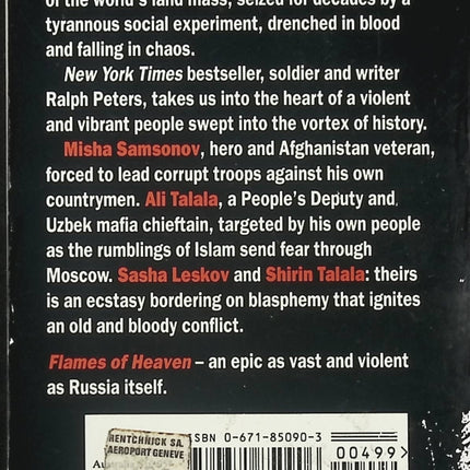 Flames of Heaven Ralph Peters roman historique guerre et aventures Moyen-Orient - Livre en Anglais