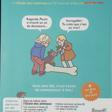 Je commence à lire en BD – L’os du dinosaure – CP – livre jeunesse illustré de Mathieu Grousson et Sibylle Ristroph – apprentissage de la lecture et bande dessinée - livre