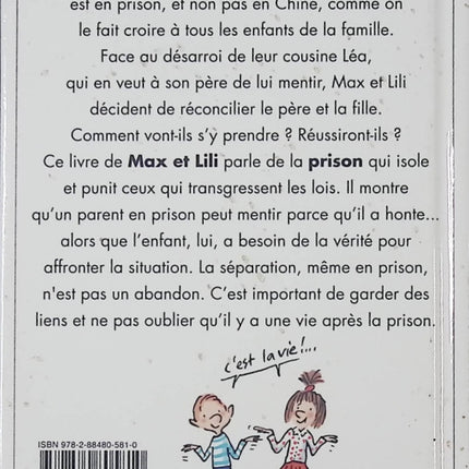 Le tonton de Max et Lili est en prison – livre jeunesse de Dominique de Saint-Mars et Serge Bloch – famille, émotions et histoires éducatives - livre