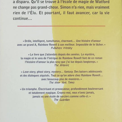 Carry On - Rainbow Rowell - Roman fantastique adolescent d'occasion - Livre