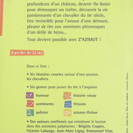 Le chevalier maudit – 6 histoires de chevaliers, récits jeunesse d’aventure, de mystère et de chevalerie, collection Z’azimut - Livre