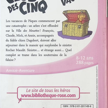 Le Club des Cinq en vacances – Enid Blyton – Bibliothèque Rose – Roman jeunesse aventure et enquête - livre