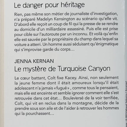 Le danger pour héritage - Le mystère de Turquoise Canyon - Barb Han - Jenna Kernan - Black Rose - Romance suspense - Enquête - Livre