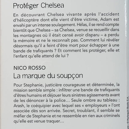 Protéger Chelsea - La marque du soupçon - Alice Sharpe - Nico Rosso - Black Rose - Romance suspense - Enquête - Danger - Livre