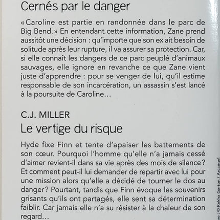 Cernés par le danger - Le vertige du risque - Janie Crouch - C.J. Miller - Black Rose - Romance suspense - Danger - Enquête - Livre