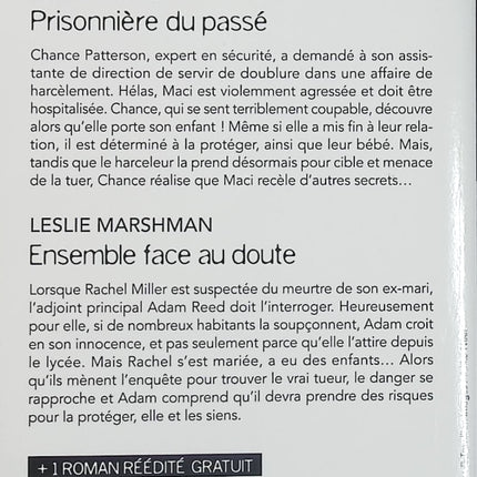 Prisonnière du passé - Ensemble face au doute - Maggie est en danger - Janie Crouch - Leslie Marshman - Julie Anne Lindsey - Black Rose - Romance suspense - Enquête - Meurtre - Harcèlement - Danger - Protection - Secrets - Livre