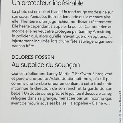 Un protecteur indésirable - Au supplice du soupçon - Debbie Herbert - Delores Fossen - Black Rose - Romance suspense - Enquête - Danger - Menace - Protection - Secrets - Mystère - Livre