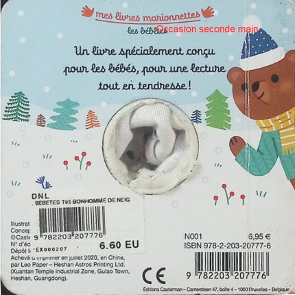 Bonhomme de neige – Hélène Chetaud – Livre marionnette pour bébé dès 3 mois - Livre