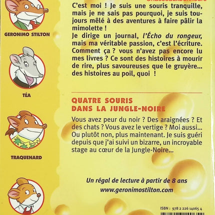 Geronimo Stilton – Tome 9 : Quatre souris dans la jungle noire – roman jeunesse aventure et humour - Livre