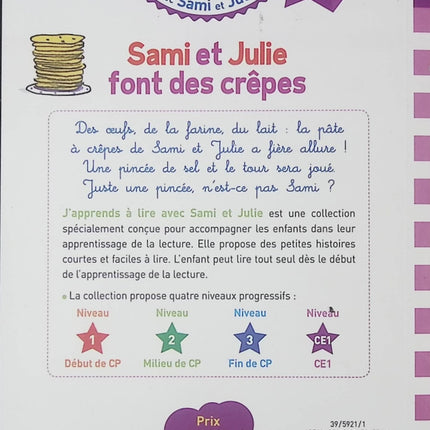 Sami et Julie CE1 – Sami et Julie font des crêpes : Livre jeunesse premières lectures pour enfants – Emmanuelle Massonaud & Thérèse Bonté - livre