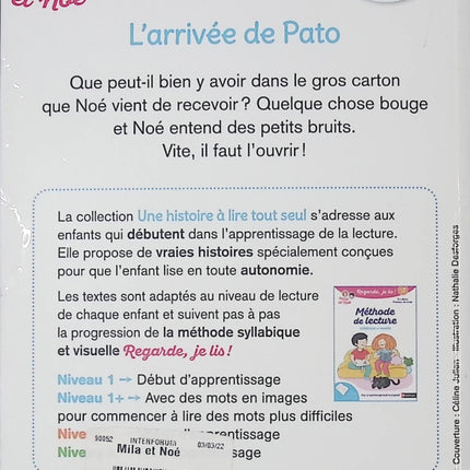 L’arrivée de Pato - Regarde je lis ! Niveau 1 - Une histoire à lire tout seul - Livre d’apprentissage de la lecture pour enfants - livre