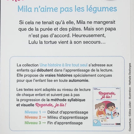 Regarde, je lis avec Noé et Mila - Lecture CP Niveau 1 - Mila n’aime pas les légumes - Livre d’apprentissage de la lecture pour enfants - livre