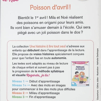 Regarde, je lis avec Noé et Mila - Lecture CP Niveau 2 - Poisson d’avril - Livre d’apprentissage de la lecture pour enfants - livre