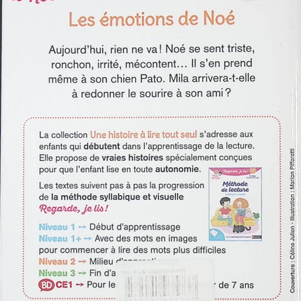 Regarde, je lis avec Noé et Mila - Lecture CP Niveau 2 - Les émotions de Noé - Livre d’apprentissage de la lecture pour enfants - livre