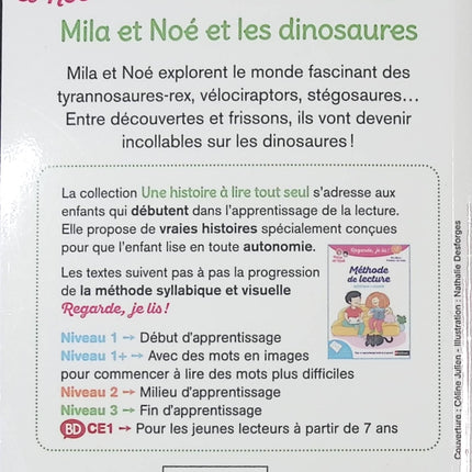 Regarde je lis ! - Une histoire à lire tout seul - Mila et Noé et les dinosaures - Lecture CP Niveau 3 - Livre d’apprentissage de la lecture pour enfants - livre