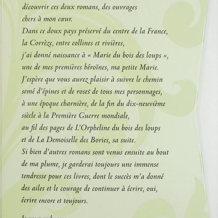L'Orpheline du Bois des Loups – La Demoiselle des Bories –– Marie-Bernadette Dupuy – Saga historique familiale - Livre