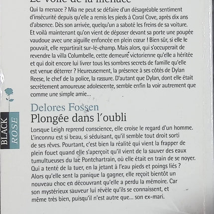 Le voile de la menace – Plongée dans l’oubli – Carol Ericson & Delores Fossen – Black Rose - Livre