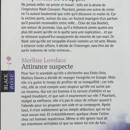 Un parfum de soupçon – Attirance suspecte – Amy-J Fetzer & Merline Lovelace – Black Rose - Livre