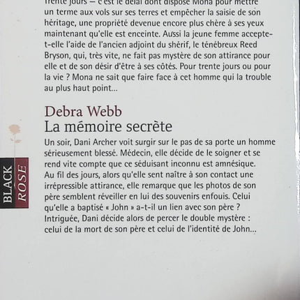 Face au doute – La mémoire secrète – Elle James & Debra Webb – Black Rose – Romance suspense - Livre