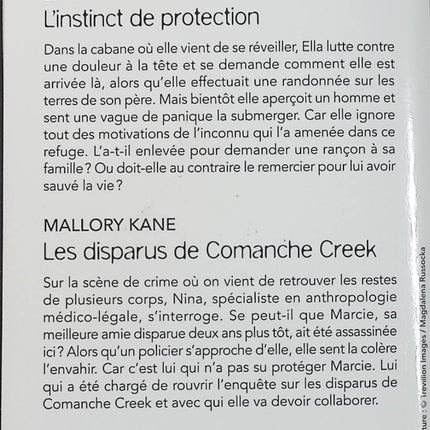 L'instinct de protection - Les disparus de Comanche Creek - Barb Han - Mallory Kane - Black Rose - Romance suspense - Enquête - Disparitions - Livre