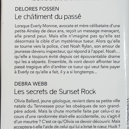 Le châtiment du passé - Les secrets de Sunset Rock - Delores Fossen - Debra Webb - Les Justiciers de Silver Creek Tome 2 - Black Rose - Romance suspense - Enquête - Meurtre - Danger - Livre