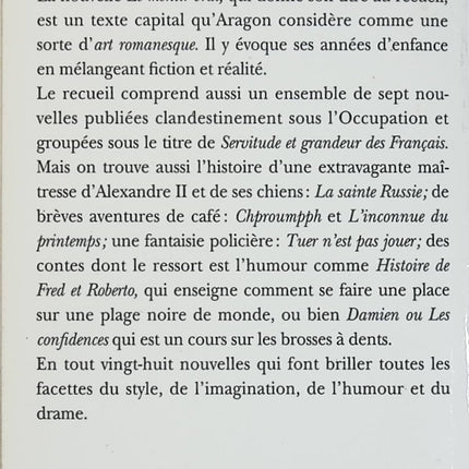 Le Mentir-vrai - Louis Aragon - Roman autobiographique d'occasion - Livre