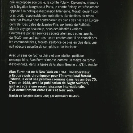 Le Royaume des ombres – Alan Furst – roman d’espionnage Europe 1938 complots nazis – livre occasion - Livre
