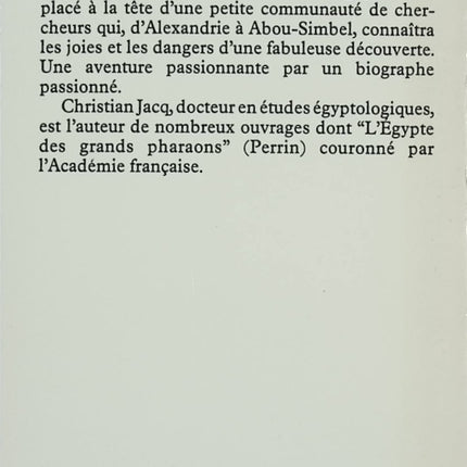 Champollion l’Égyptien – Christian Jacq – Roman historique sur le déchiffrement des hiéroglyphes - Livre