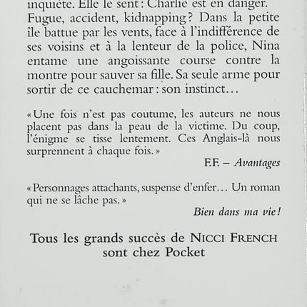 Charlie n'est pas rentrée – Nicci French – Thriller psychologique, disparition et secrets de famille - Livre