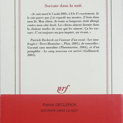Socrate dans la nuit – Patrick Declerck – Récit philosophique et urbain sur errance, SDF et condition humaine - Livre