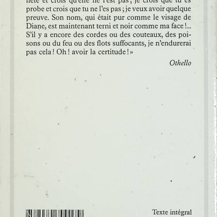 Othello - Macbeth - Le Roi Lear - William Shakespeare - Tragédies classiques - Livre d'occasion - Livre