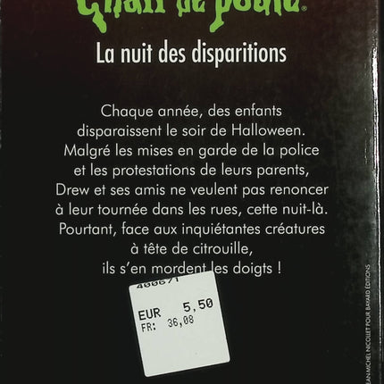 Chair de Poule – Tome 73 : La nuit des disparitions – R.L. Stine – Roman jeunesse horreur fantastique suspense frissons - Livre