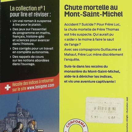 L'Énigme des vacances – Chute mortelle au Mont-Saint-Michel – De la 5e à la 4e – Gilbert Giet – Yun Sun Limet – Cahier de vacances enquête - Livre