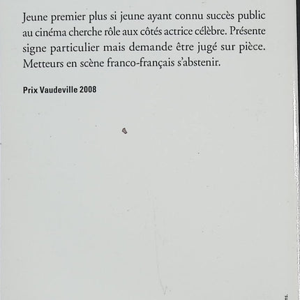 Beau rôle – Nicolas Fargues – Roman contemporain sur le cinéma, l’image et les illusions du succès - Livre