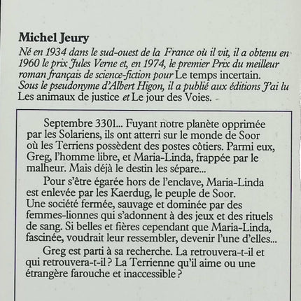 La Croix et la Lionne – Michel Jeury – Science-fiction, planète étrangère et aventure spatiale - Livre